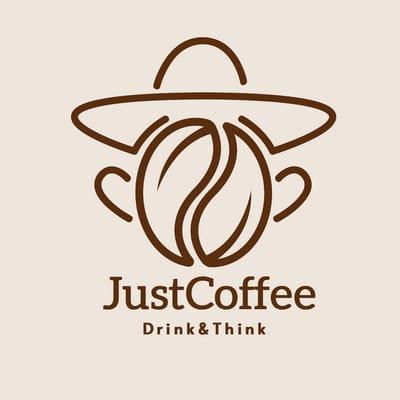 Just Coffee Line Draving Illustration Food Cafe Farm Logo