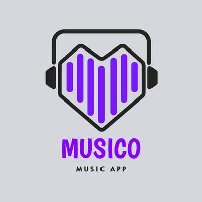 Music App Heart Purple Illustration Band Logo