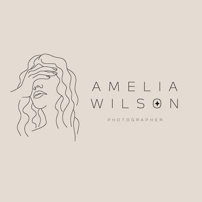 Photographer Abstract One Line Drawing Logo