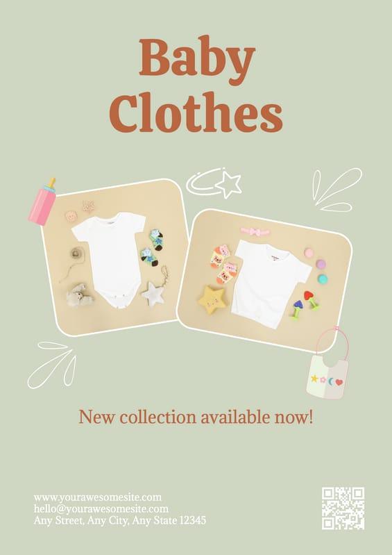Green Baby Fashion Clothing Business Advertising Flyer