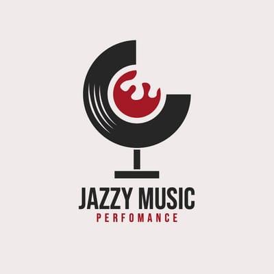 Jazzy Music Bar Wine Perfomance Band Logo