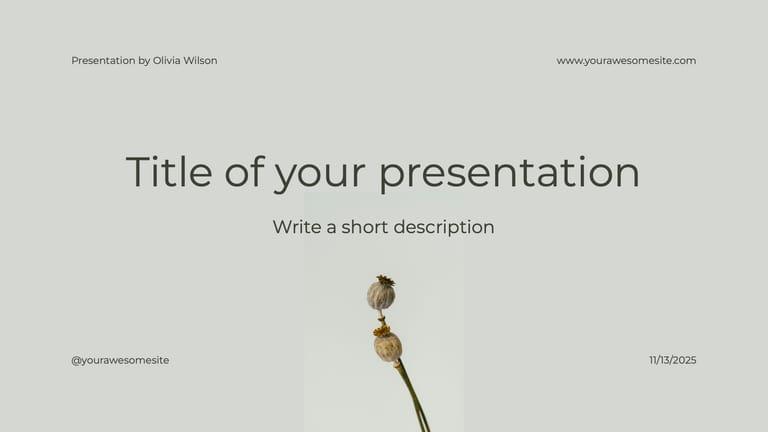 Green Minimalism Simple Presentation