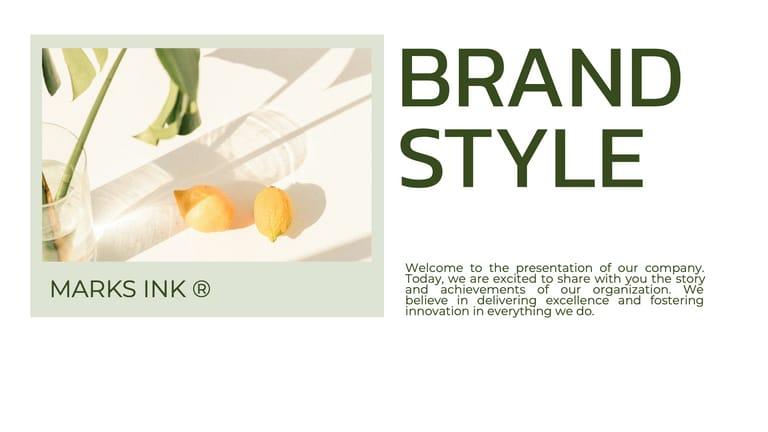 White And Green Modern Brand Marketing Simple Presentation