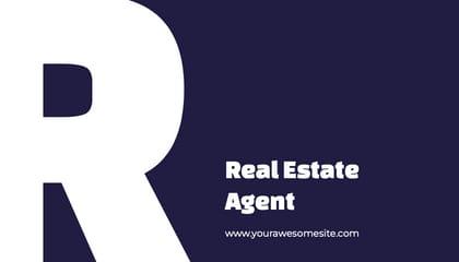 Real Estate Agent Blue Business Card