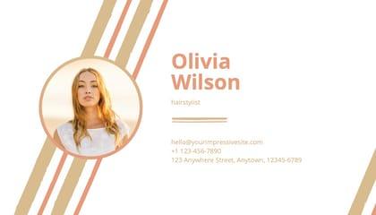 White Simple Elegant Beauty Photo Artist Business Card