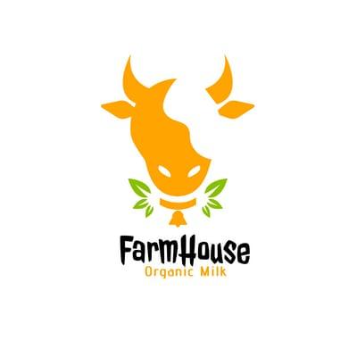 Farm Milk Abstraction Illustration Logo