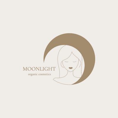 Woman Moon Illustartion Beauty Organic Cosmetic Logo