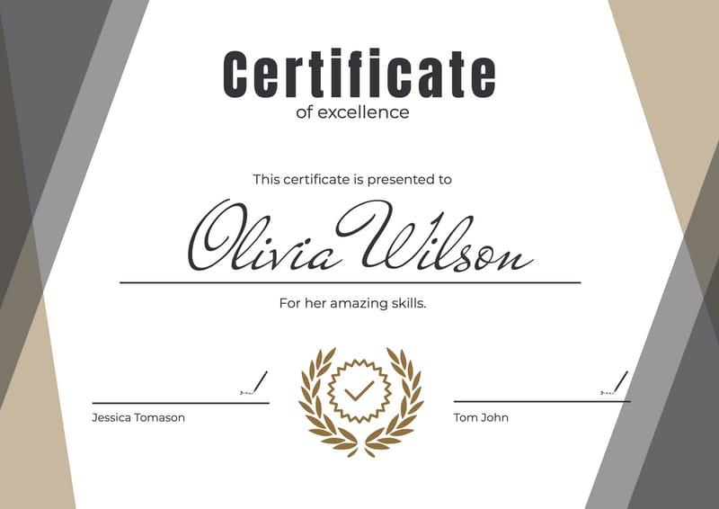 White And Golden Geometric Certificate