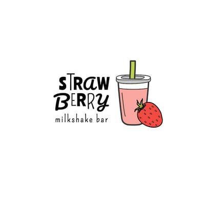Strawberry Milkshake Bar Logo