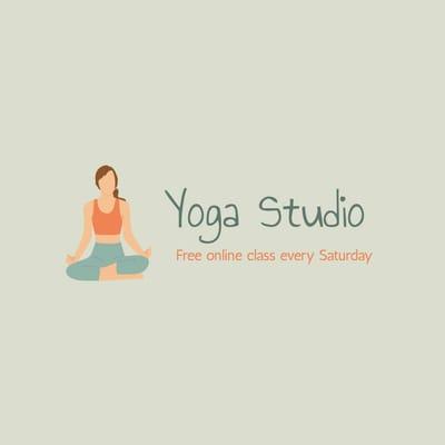Simple Illustration Yoga Studio Pastel Logo