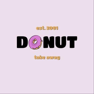 Illustration Sweet Donut Take Away Cafe Logo