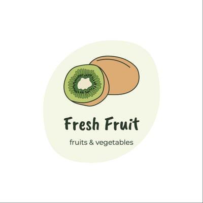 Green Illustration Fruit Shop Logo