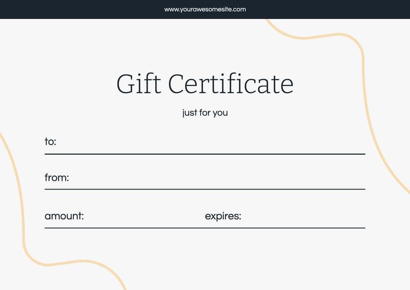 Minimalistic Gift Certificate