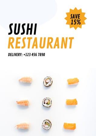Sushi Restaurant Discount Business Advertising Flyer
