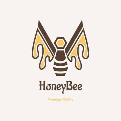 Honey Bee Farm Yellow Illustration Logo