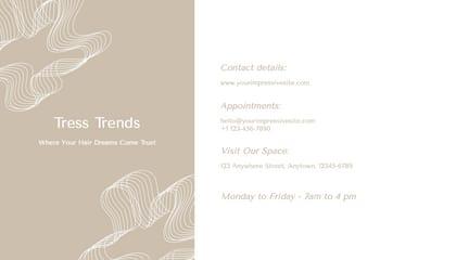 White And Beige Beauty Hair Style Appointment Business Card