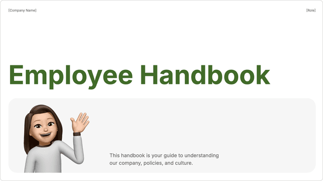 Employee handbook template