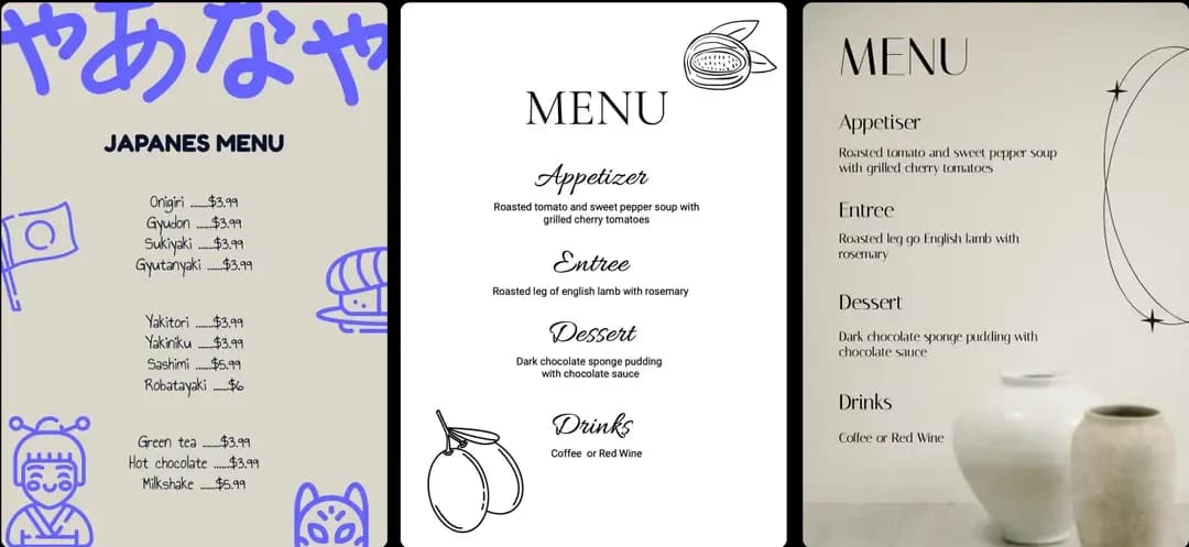 menu