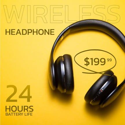 Yellow And Brown Modern Headphone Product Image