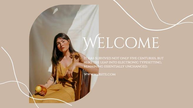 Fashion Style Aesthetic Beige Welcome Facebook Cover